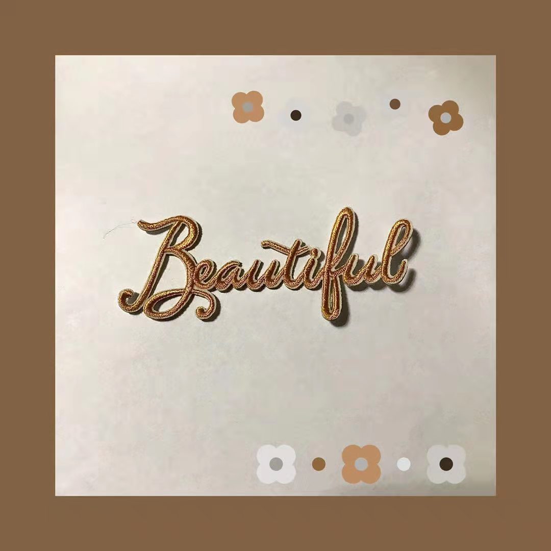 Wholesale New English letter embossed personalized embroidery patch